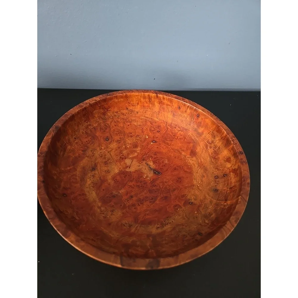 Bhutanese Burl Dhapa Wooden Bowl Maple Wood Handmade Luxury